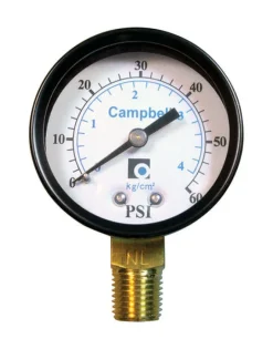 Campbell 2 in. Brass Pressure Gauge 60 psi
