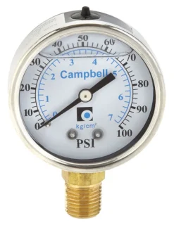 Campbell Various 1/4 in. Liquid Filled Pressure Guage