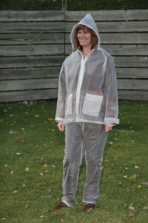 Campmaster Boulder Creek Clear Vinyl Three Piece Rain Suit Medium 11 mil. Thick