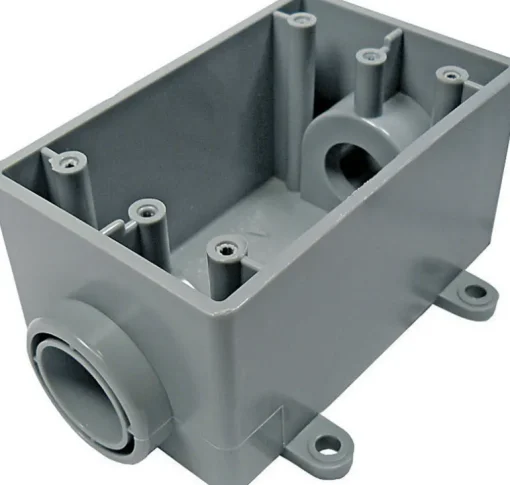 Cantex 21 cu in Rectangle PVC 1 gang Outlet Box Gray