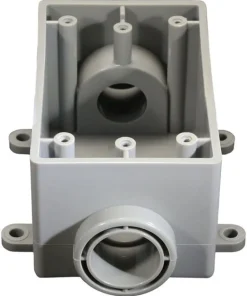 Cantex 21 cu in Rectangle PVC 1 gang Outlet Box Gray