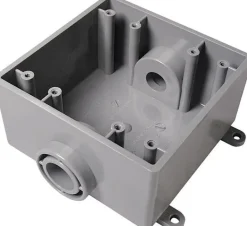 Cantex 32 cu in Square PVC 2 gang Outlet Box Gray