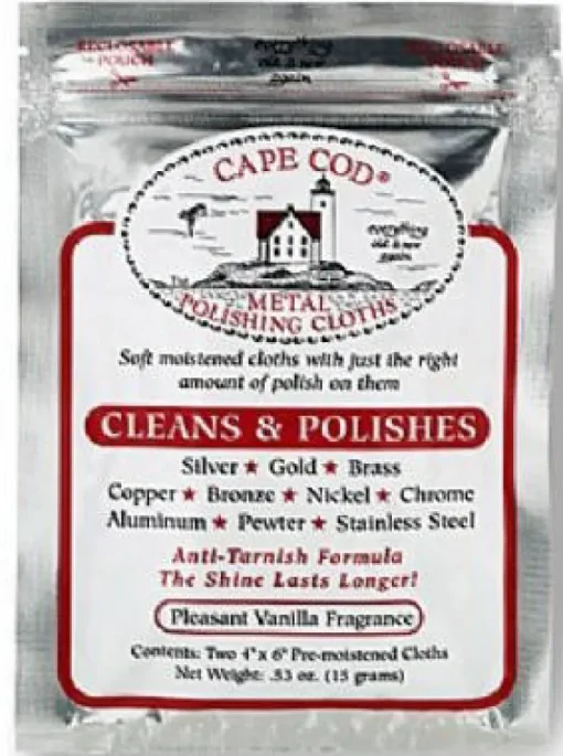 Cape Cod Vanilla Scent Fine Metal Cleaner and Polish 2 pk Cloth (Pack of 36)