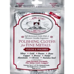 Cape Cod Vanilla Scent Fine Metal Cleaner and Polish 2 pk Cloth (Pack of 36)
