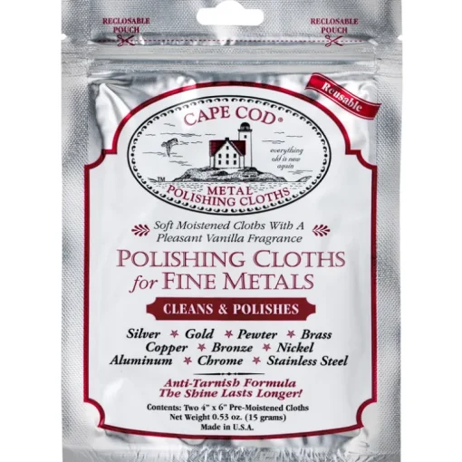 Cape Cod Vanilla Scent Fine Metal Cleaner and Polish 2 pk Cloth (Pack of 36)