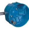 Carlon 20 cu in Round Polycarbonate 1 gang Electrical Box w/Hanger Bar Blue