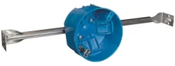 Carlon 20 cu in Round Polycarbonate 1 gang Electrical Box w/Hanger Bar Blue