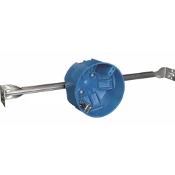 Carlon 20 cu in Round Polycarbonate 1 gang Electrical Box w/Hanger Bar Blue
