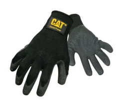 Caterpillar Black Latex Blend/Neoprene Dipped Men's Indoor/Outdoor Work Gloves Large (Pack of 12)