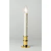Celestial Lights Brass/White no scent Scent LED Battery Operated Taper Candle