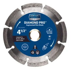 Century Drill & Tool 4-1/2 in. D X 5/8 and 7/8 in. Diamond Segmented Rim Blade 1 pk
