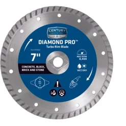 Century Drill & Tool Diamond Pro 7 in. D X 5/8 in. Diamond Turbo Rim Saw Blade 1 pk