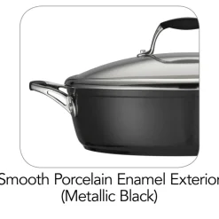 Ceramica Deluxe 11 in Ceramic Covered Deep Skillet - Black