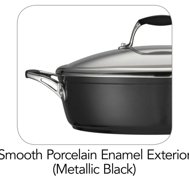 Ceramica Deluxe 11 in Ceramic Covered Deep Skillet - Black