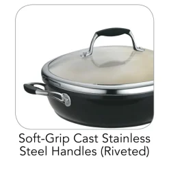 Ceramica Deluxe 11 in Ceramic Covered Deep Skillet - Black