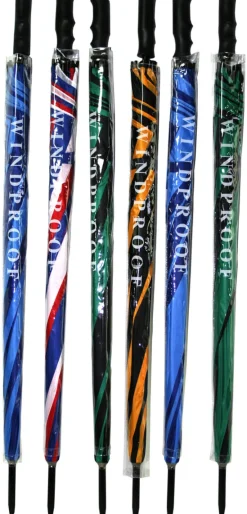 Chaby International Ms30t 60 Two Tone Golf Style Umbrella Assorted Designs (Pack of 6)