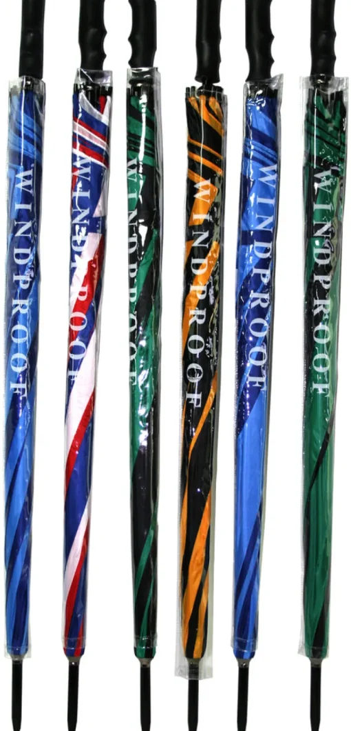Chaby International Ms30t 60 Two Tone Golf Style Umbrella Assorted Designs (Pack of 6)