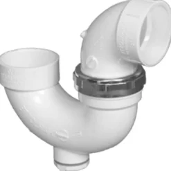 Charlotte Pipe 1-1/2 in. Hub X 1-1/2 in. D Hub PVC P-Trap with Clean Out 1 pk