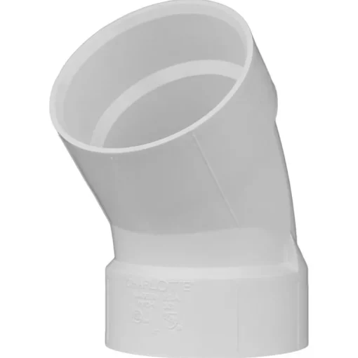 Charlotte Pipe Schedule 40 4 in. Hub X 4 in. D Hub PVC 45 Degree Elbow 1 pk