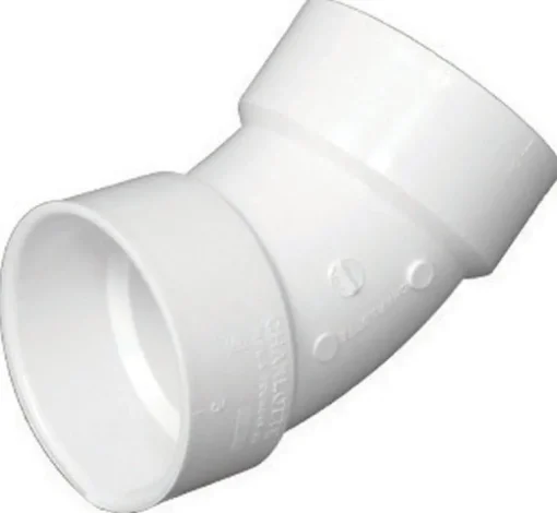 Charlotte Pipe Schedule 40 4 in. Hub X 4 in. D Hub PVC 45 Degree Elbow 1 pk