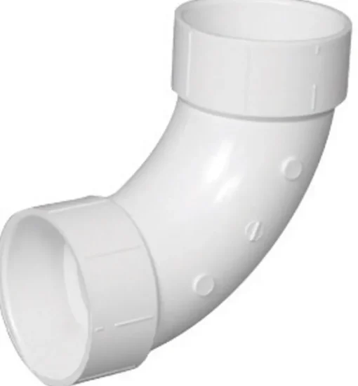 Charlotte Pipe Schedule 40 4 in. Hub X 4 in. D Hub PVC Long Sweep Elbow 1 pk