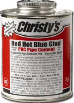 Christy's Red Hot Blue Glue Blue Cement For PVC 4 oz