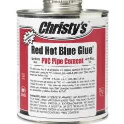 Christy's Red Hot Blue Glue Blue Cement For PVC 4 oz