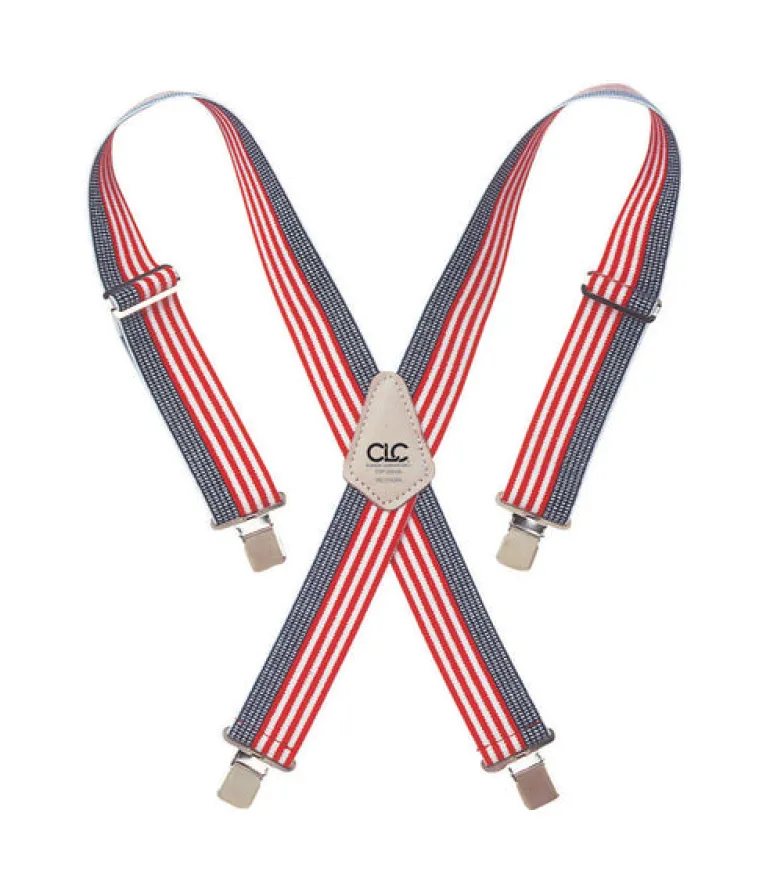 CLC 4.25 in. L X 2 in. W Nylon Suspenders Blue/Red/White 1 pair