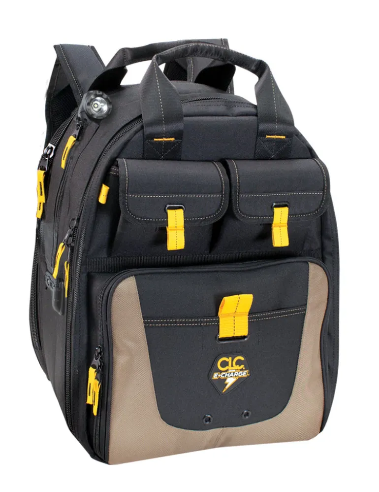 CLC 10.5 in. W X 18.25 in. H Ballistic Polyester Backpack Tool Bag 36 pocket Black/Tan 1 pc