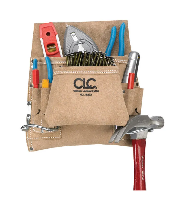 CLC 3 in. W X 12.5 in. H Suede Nail and Tool Pocket Apron 8 pocket Tan 1 pc