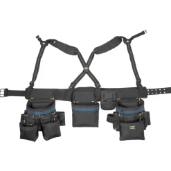 CLC 28 pocket Ballistic Nylon Tool Belt with Suspenders 23 in. L X 16-1/2 in. H Black 29 in. 46 in.