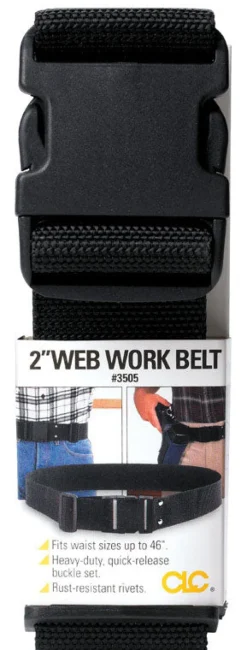 CLC Polyester Fabric Work Belt 2.5 in. L X 7.25 in. H Black 29 in. 46 in.