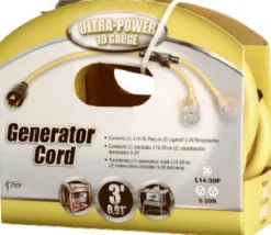 Coleman Cable 10/4 STOW 250 V 3 ft. L Generator Cord
