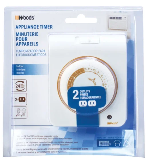 Coleman Cable 50021wd White 24 Hour Digital Timer With Night Light