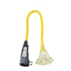 Coleman Cable Yellow Jacket Indoor 2 ft. L Yellow Triple Outlet Cord 12/3 SJTW