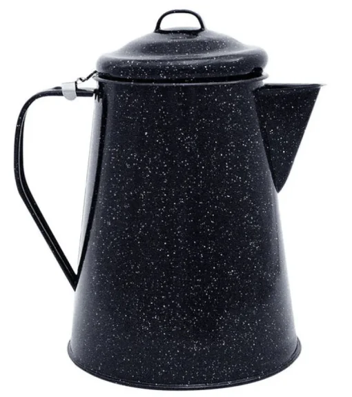 Columbian Home Black Porcelain Enamel Steel Granite Ware Coffee Boiler 12-Cups 100 oz. Capacity