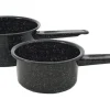 Columbian Home Granite Ware Black Ceramic Over Steel Nonstick Saucepan Set 1 qt. Capacity