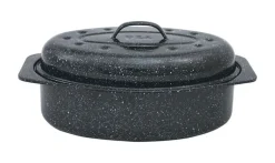 Columbian Home Graniteware Ceramic Over Steel Covered Roaster 7 Black (Pack of 6)