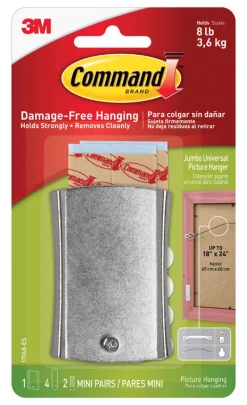 Command Silver Picture Hanger 8 lb. (Pack of 4)