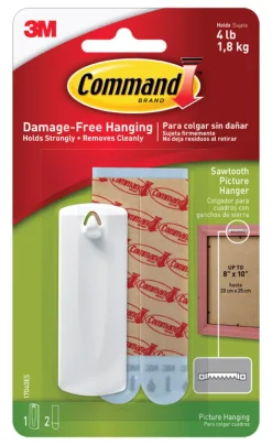 Command White Sawtooth Picture Hanger 4 lb. (Pack of 6)