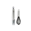 Core Home Silver Silicone/Stainless Steel Whisk Tong Set