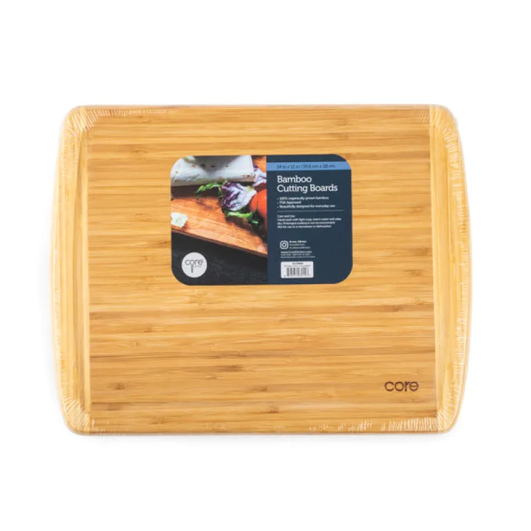 Core Kitchen 11 in. W x 14 in. L Beige Bamboo Cutting Board