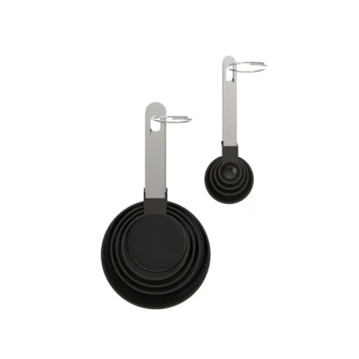 Core Kitchen Stainless Steel Black/Silver Measuring Spoon and Cup Set