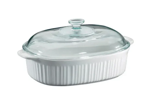Corningware Ceramic Oblong Dish with Lid 4 qt. White (Pack of 2)