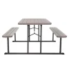 Cosco Plastic Brown 72 in. Rectangle Foldable Picnic Table