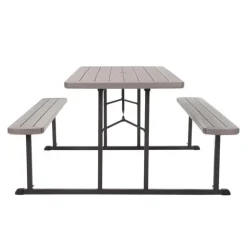 Cosco Plastic Brown 72 in. Rectangle Foldable Picnic Table