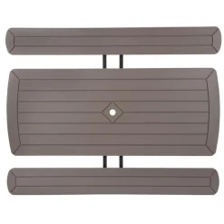 Cosco Plastic Brown 72 in. Rectangle Foldable Picnic Table