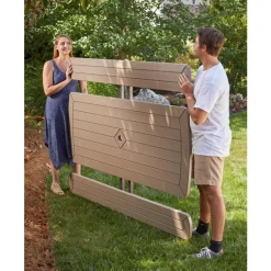 Cosco Plastic Brown 72 in. Rectangle Foldable Picnic Table