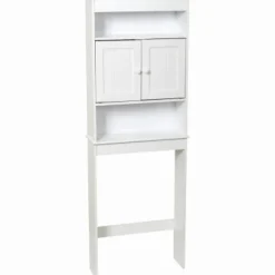 Country Cottage Spacesaver Bathroom Shelf, White, 25-3/8 x 65.25 x 8-In.