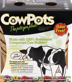CowPots 3.37 in. H X 3.25 in. W X 2.25 in. L Plant Pot Seed Starter 12 pk (Pack of 12)
